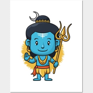 shiva god india cartoon Posters and Art